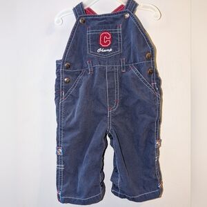 Vintage Please Mum Navy Overalls Shortall - Baby 3 Months - Adjustable